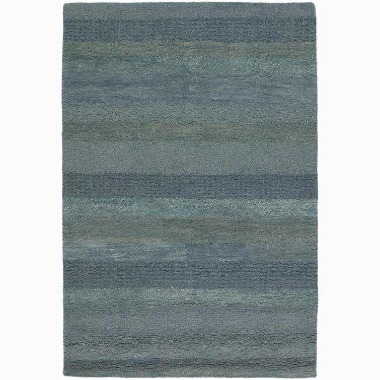 Chandra Dejon Handmade Tufted Wool Blue/Gray Rug Wayfair